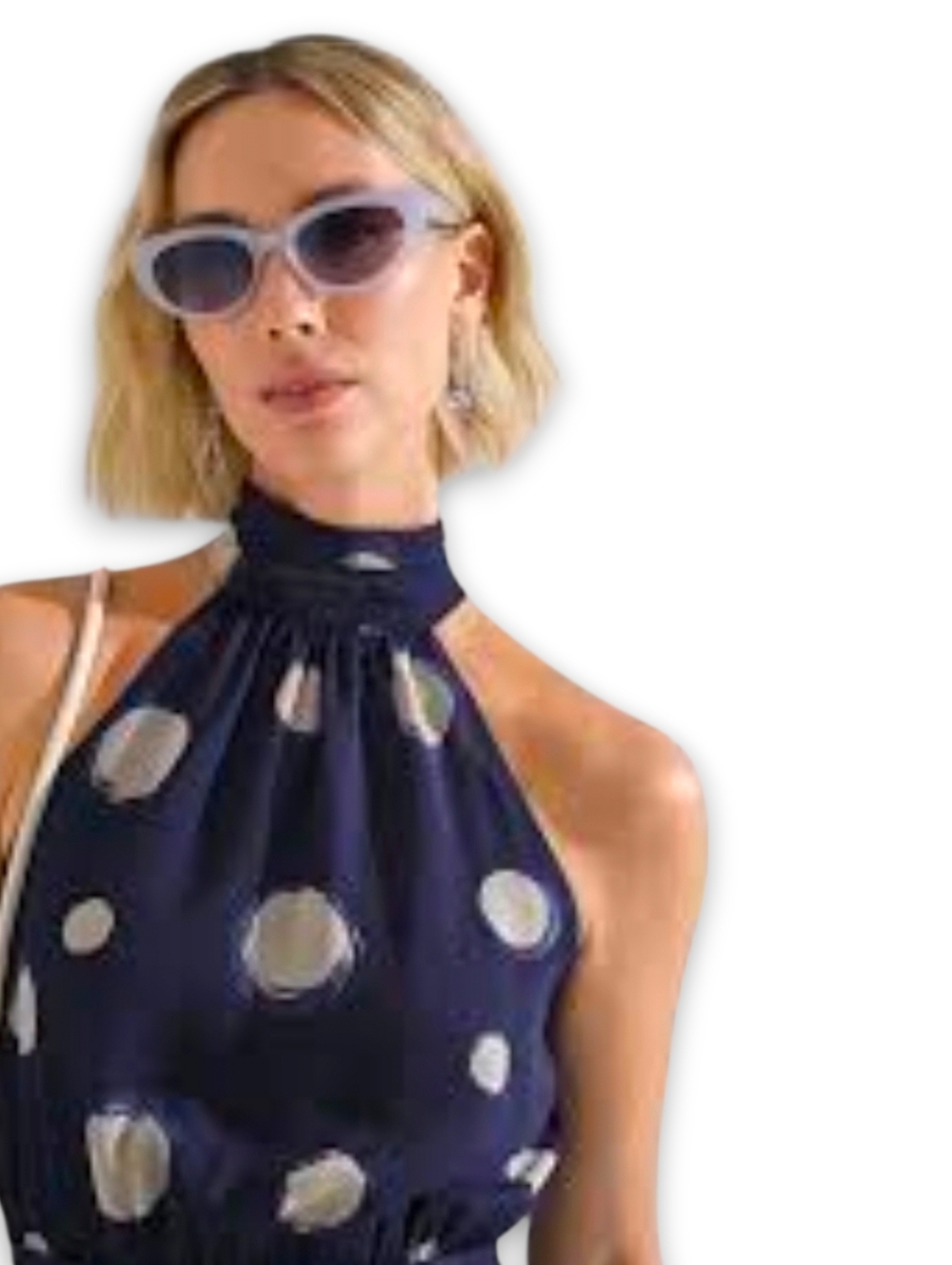 Polka Dot Halter Neck Flowy Maxi Dress - Picture 8 of 16
